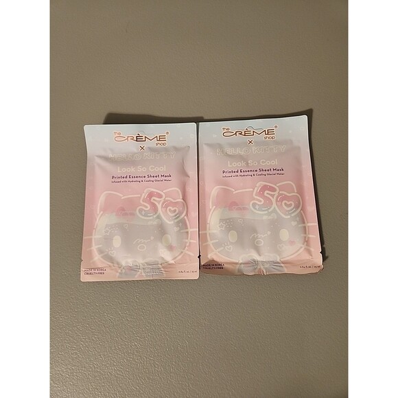 2x Hello Kitty Creme Shop Sheet Mask Look So Cool 0.84 fl 50th Anniversary - Picture 1 of 4